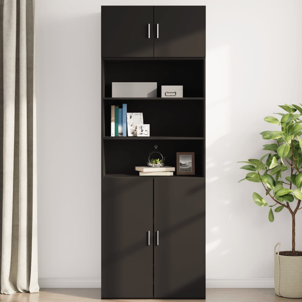 Armoire murale noir 80x42,5x40 cm bois d'ingénierie