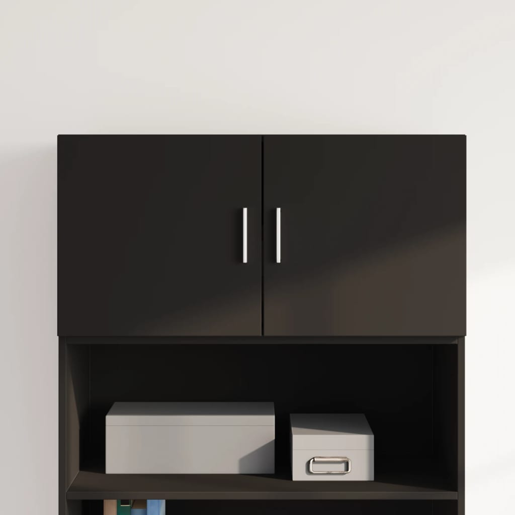 Black wall cabinet 80x42.5x40 cm engineered wood