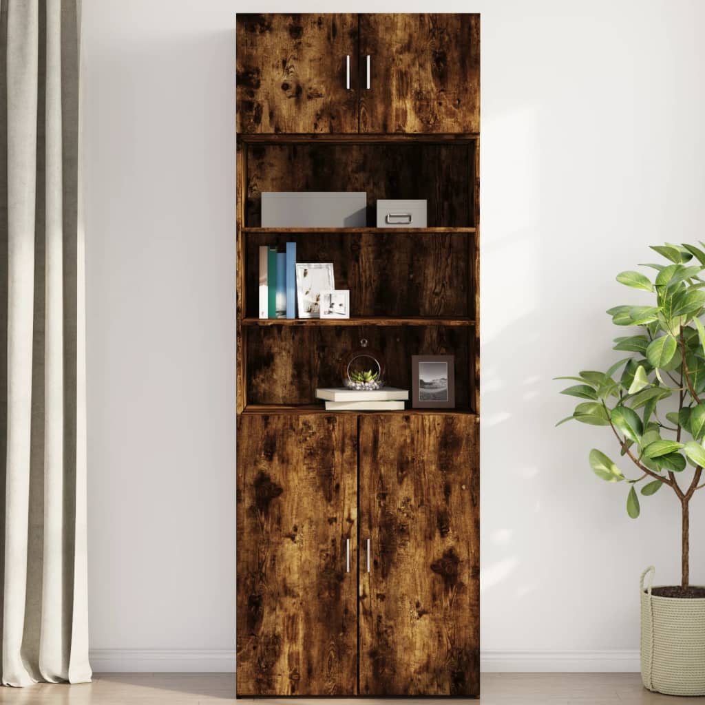 Armoire murale chêne fumé 80x42,5x40 cm bois d'ingénierie