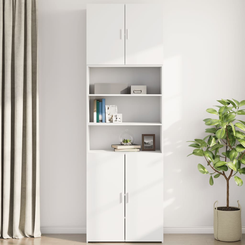 White wall cabinet 80x42.5x64 cm engineered wood