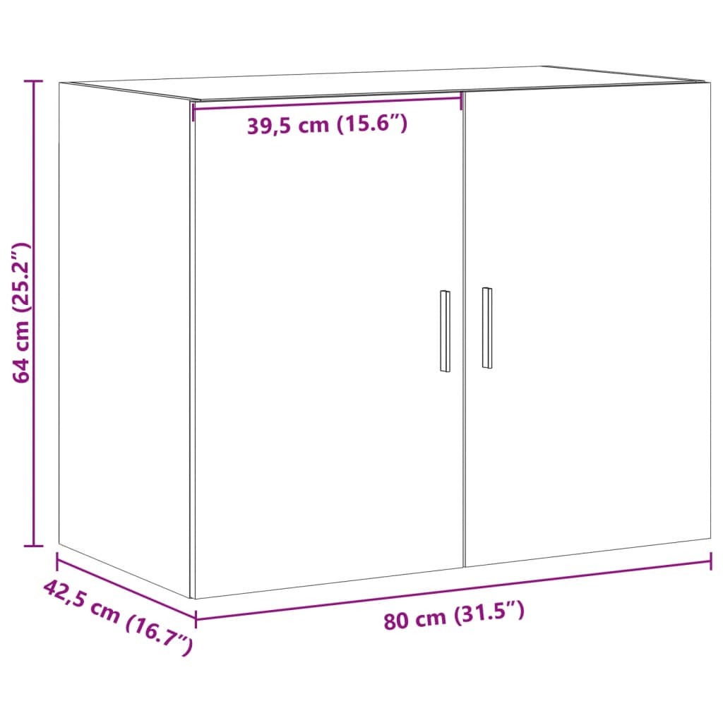 Armoire murale blanc 80x42,5x64 cm bois d'ingénierie