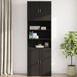 Armoire murale noir 80x42,5x64 cm bois d'ingénierie