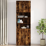 Armoire murale chêne fumé 80x42,5x64 cm bois d'ingénierie