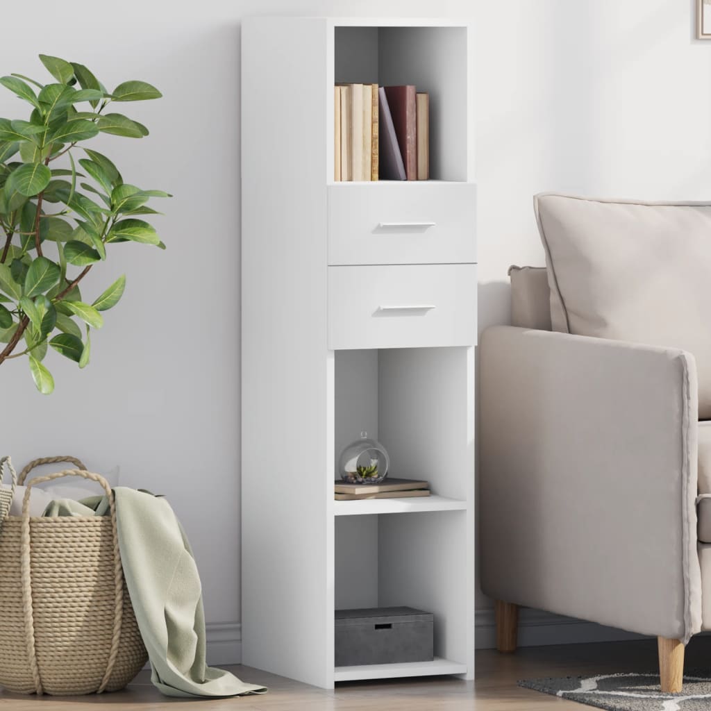 White high sideboard 30x42.5x124 cm engineered wood