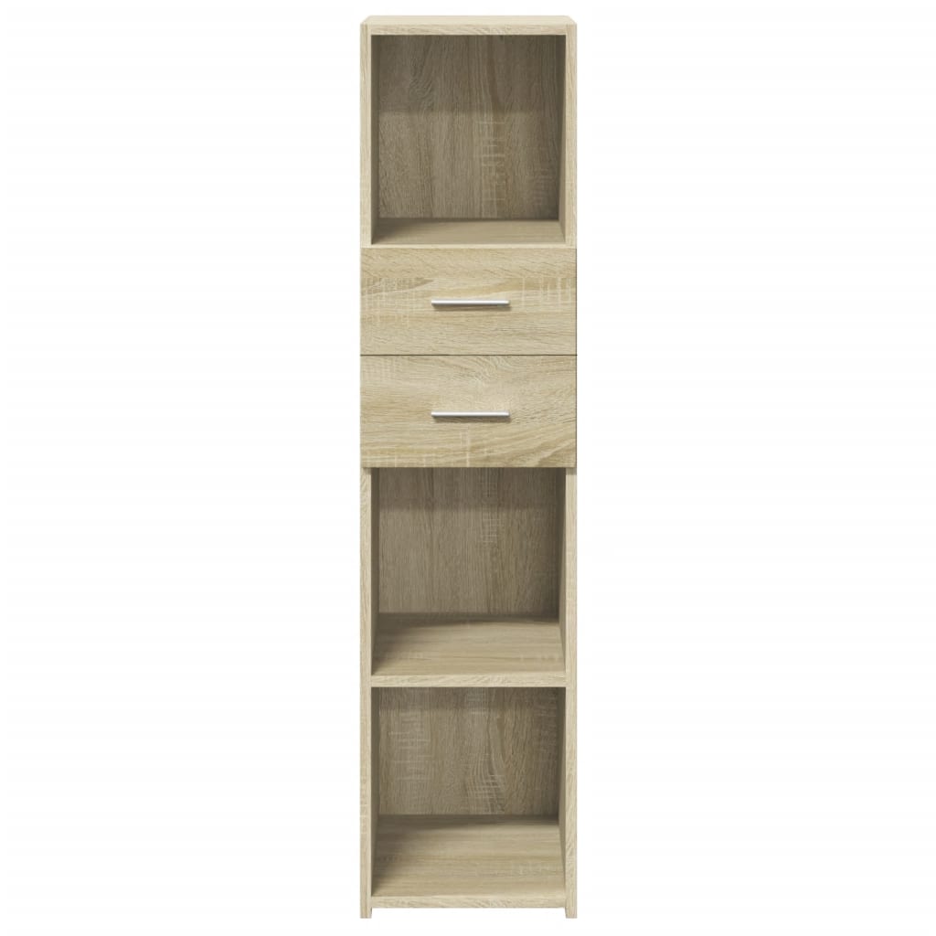 Hohes Sideboard aus Sonoma-Eiche, 30 x 42,5 x 124 cm, Holzwerkstoff