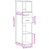 Buffet haut gris béton 30x42,5x124 cm bois d'ingénierie