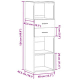 Buffet haut blanc 40x42,5x124 cm bois d'ingénierie