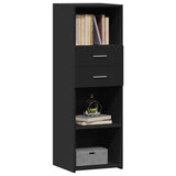 Buffet haut noir 40x42,5x124 cm bois d'ingénierie