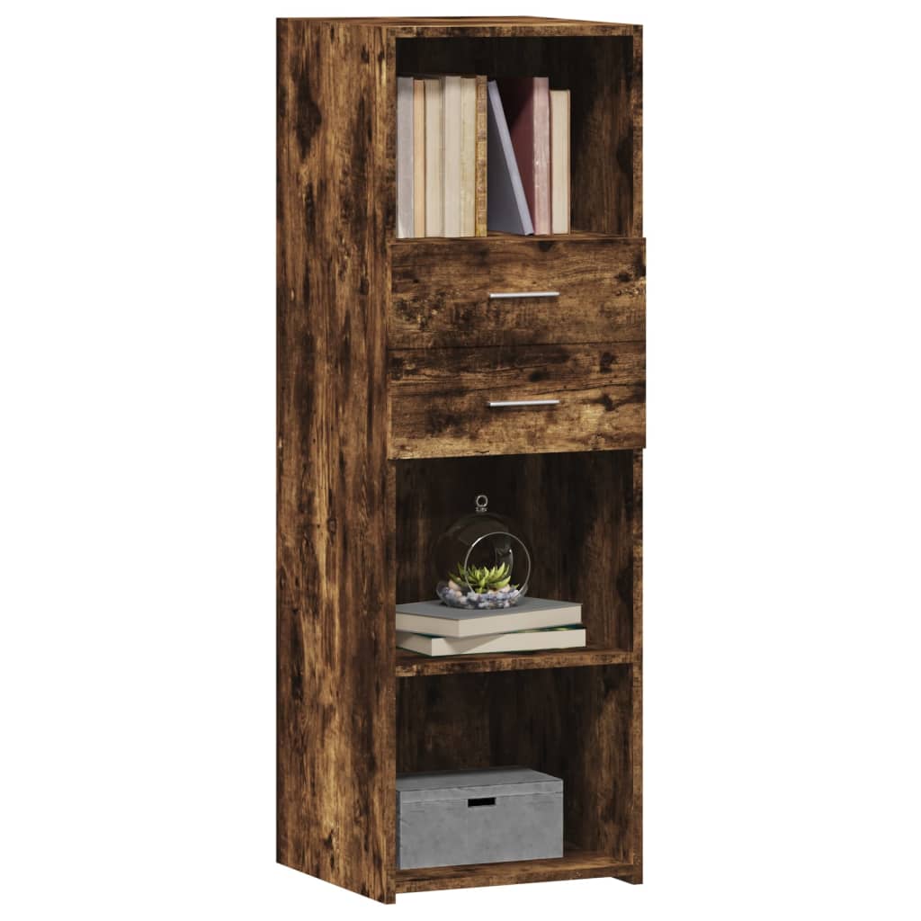 Hohes Sideboard aus geräucherter Eiche, 40 x 42,5 x 124 cm, Holzwerkstoff