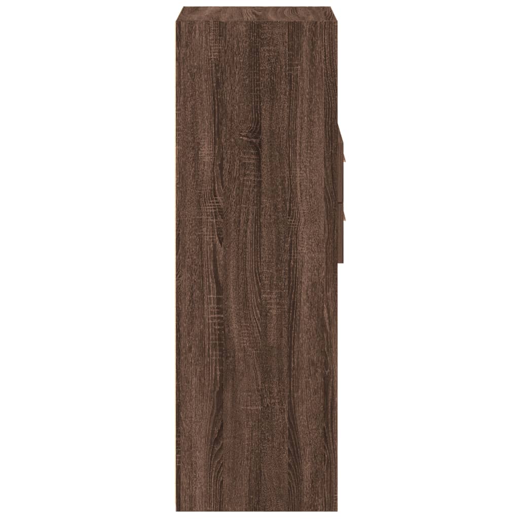 Buffet haut chêne marron 40x42,5x124 cm bois d'ingénierie