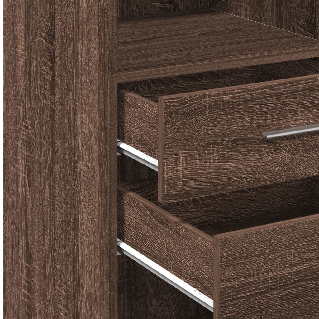 Buffet haut chêne marron 40x42,5x124 cm bois d'ingénierie