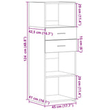 Buffet haut blanc 45x42,5x124 cm bois d'ingénierie