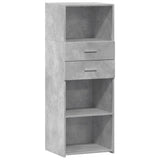 Betongraues hohes Sideboard 45x42,5x124 cm, Holzwerkstoff