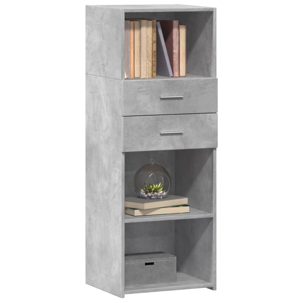 Betongraues hohes Sideboard 45x42,5x124 cm, Holzwerkstoff