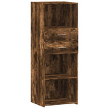 Buffet haut chêne fumé 45x42,5x124 cm bois d'ingénierie