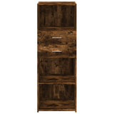 Buffet haut chêne fumé 45x42,5x124 cm bois d'ingénierie