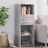 Buffet haut sonoma gris 45x42,5x124 cm bois d'ingénierie