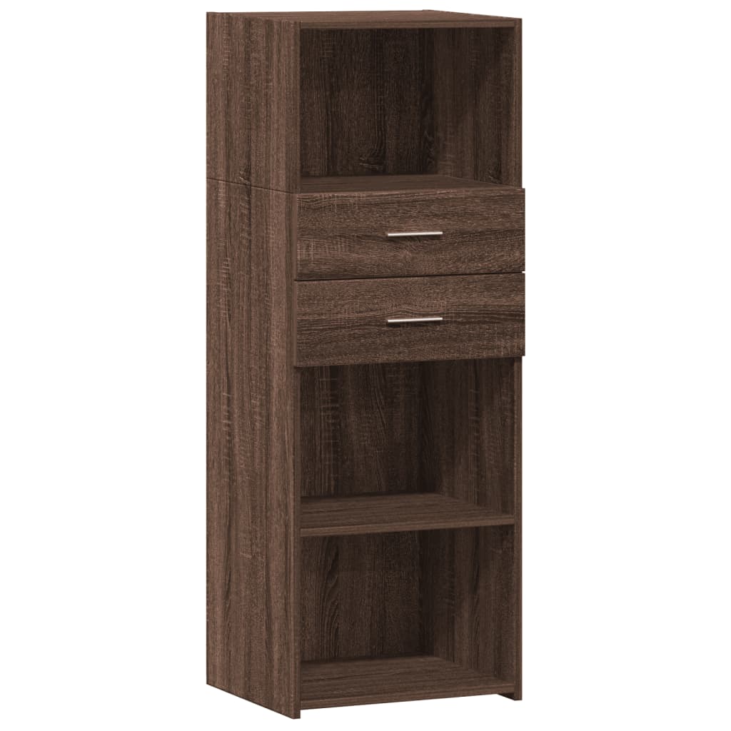 Buffet haut chêne marron 45x42,5x124 cm bois d'ingénierie