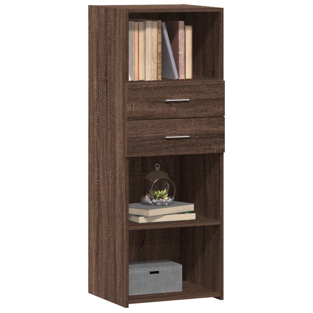 Buffet haut chêne marron 45x42,5x124 cm bois d'ingénierie