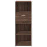 Buffet haut chêne marron 45x42,5x124 cm bois d'ingénierie