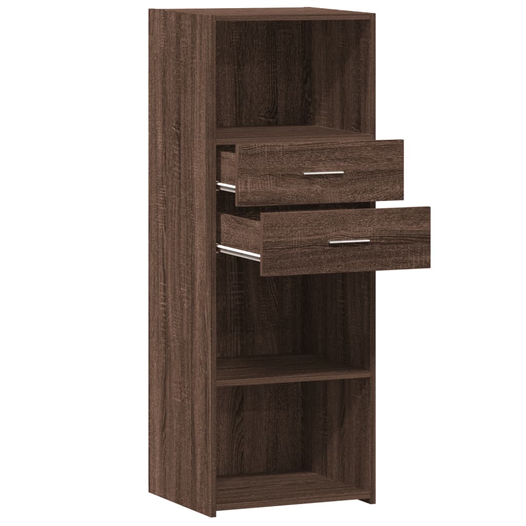 Buffet haut chêne marron 45x42,5x124 cm bois d'ingénierie