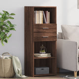 Buffet haut chêne marron 45x42,5x124 cm bois d'ingénierie