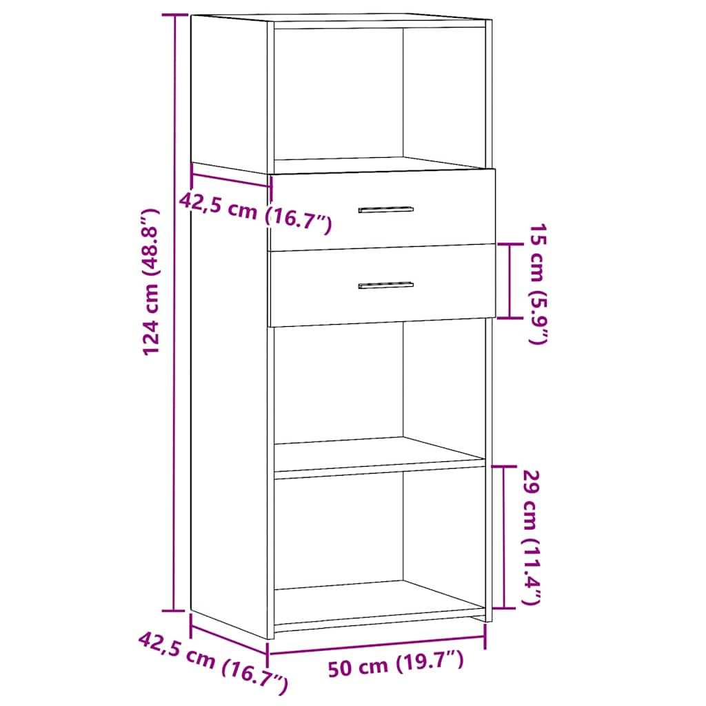 White high sideboard 50x42.5x124 cm engineered wood