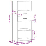 Buffet haut blanc 50x42,5x124 cm bois d'ingénierie