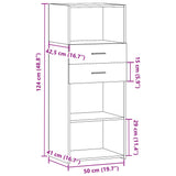 Buffet haut chêne sonoma 50x42,5x124 cm bois d'ingénierie