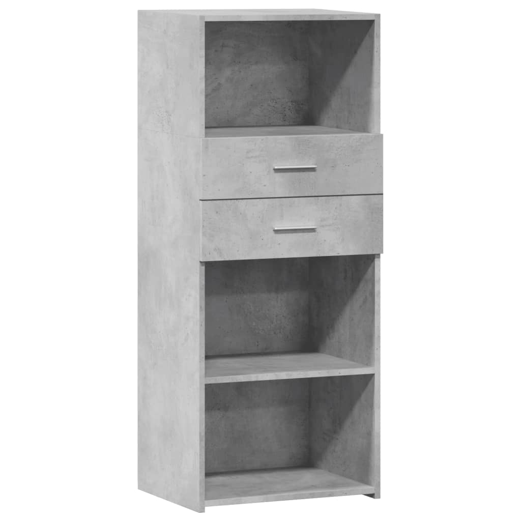 Betongraues hohes Sideboard 50x42,5x124 cm, Holzwerkstoff