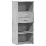 Betongraues hohes Sideboard 50x42,5x124 cm, Holzwerkstoff