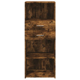 Buffet haut chêne fumé 50x42,5x124 cm bois d'ingénierie