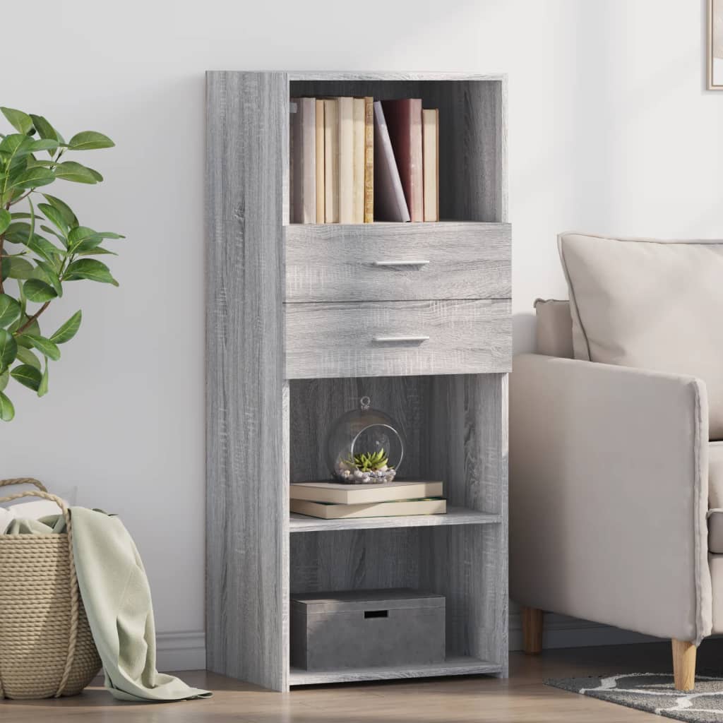 Buffet haut sonoma gris 50x42,5x124 cm bois d'ingénierie