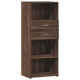 Buffet haut chêne marron 50x42,5x124 cm bois d'ingénierie