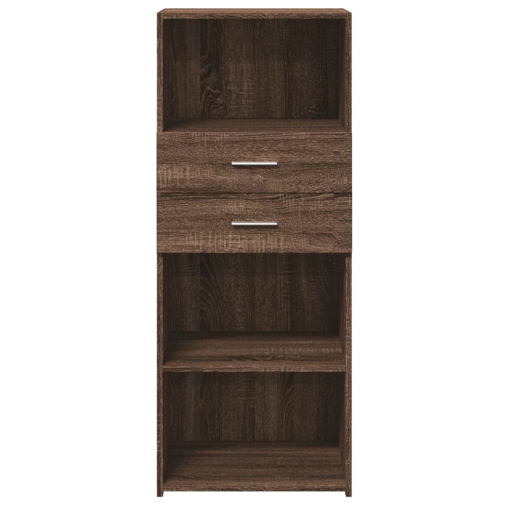 Buffet haut chêne marron 50x42,5x124 cm bois d'ingénierie