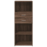 Buffet haut chêne marron 50x42,5x124 cm bois d'ingénierie