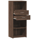 Buffet haut chêne marron 50x42,5x124 cm bois d'ingénierie