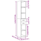 Buffet haut sonoma gris 30x42,5x185 cm bois d'ingénierie