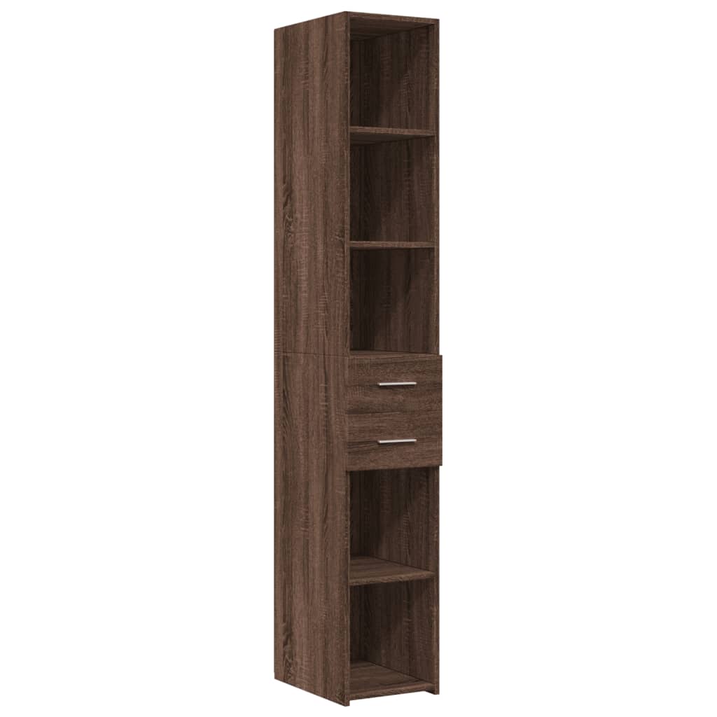 Buffet haut chêne marron 30x42,5x185 cm bois d'ingénierie