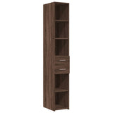 Buffet haut chêne marron 30x42,5x185 cm bois d'ingénierie