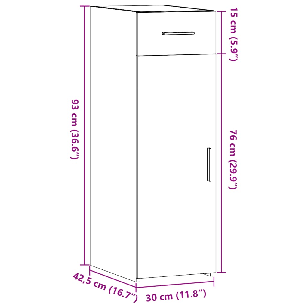 Buffet blanc 30x42,5x93 cm bois d'ingénierie