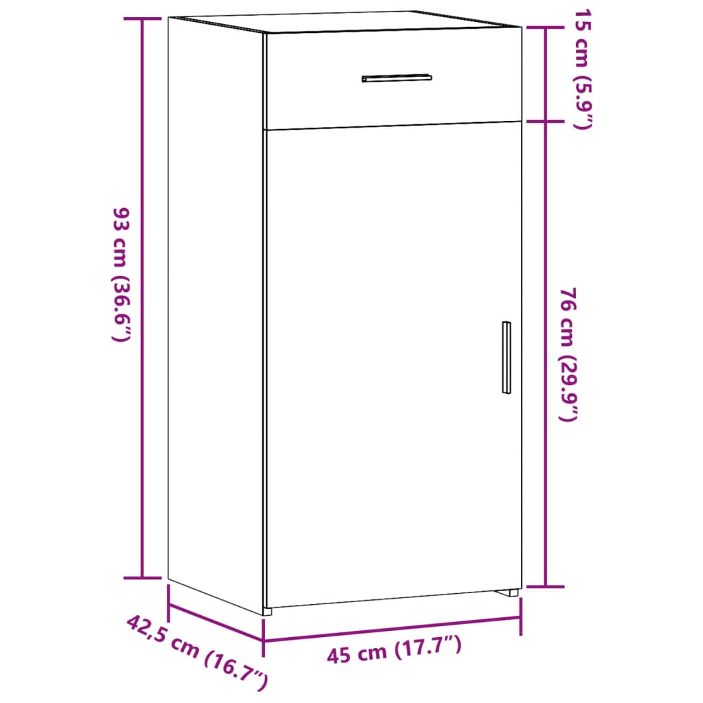 Buffet blanc 45x42,5x93 cm bois d'ingénierie