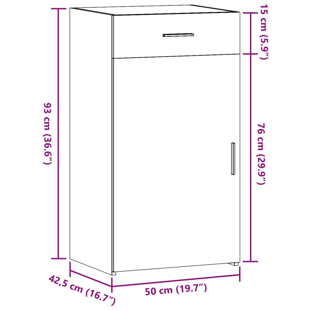 Buffet blanc 50x42,5x93 cm bois d'ingénierie