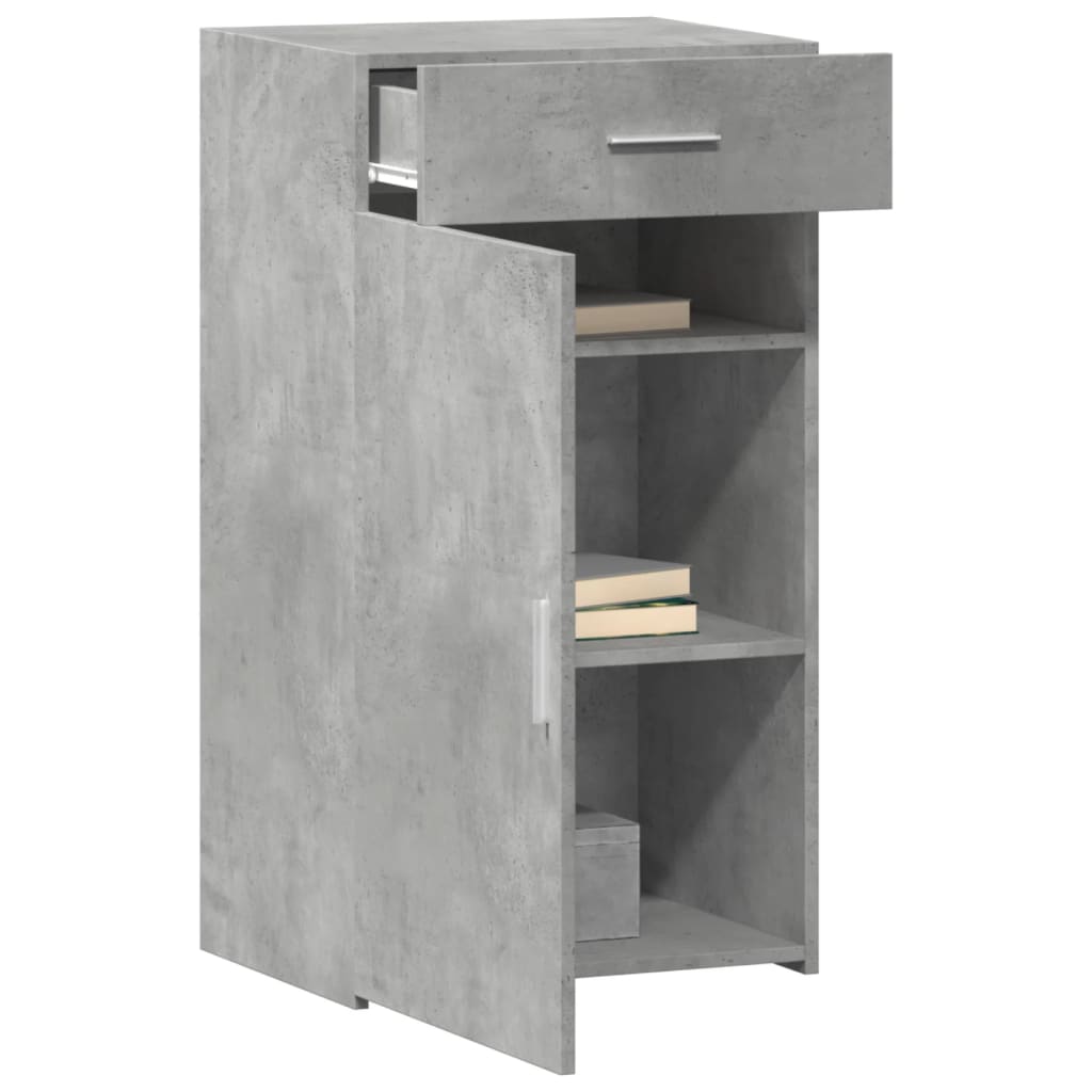 Buffet gris béton 50x42,5x93 cm bois d'ingénierie