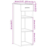 Buffet blanc 30x42,5x93 cm bois d'ingénierie