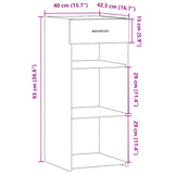 Buffet chêne marron 40x42,5x93 cm bois d'ingénierie