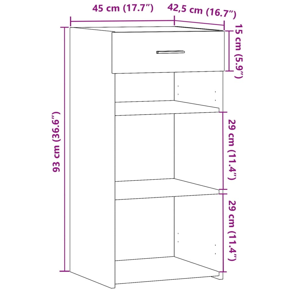 Buffet blanc 45x42,5x93 cm bois d'ingénierie