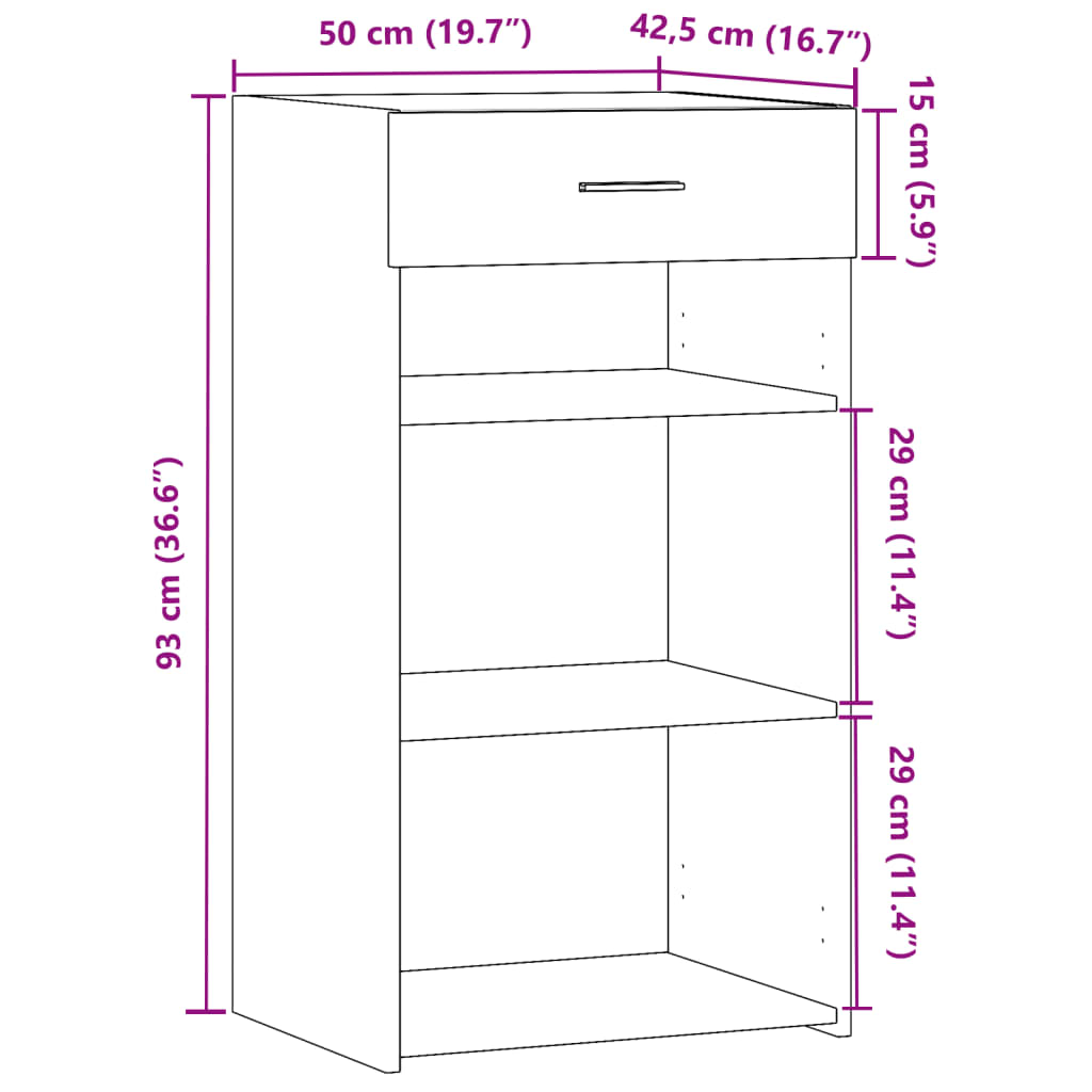 Buffet blanc 50x42,5x93 cm bois d'ingénierie