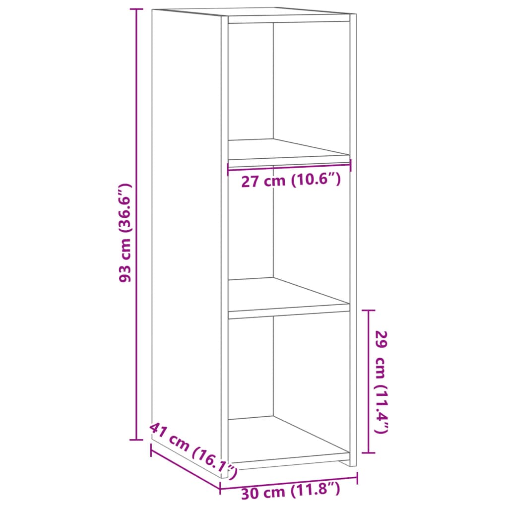 Buffet blanc 30x41x93 cm bois d'ingénierie