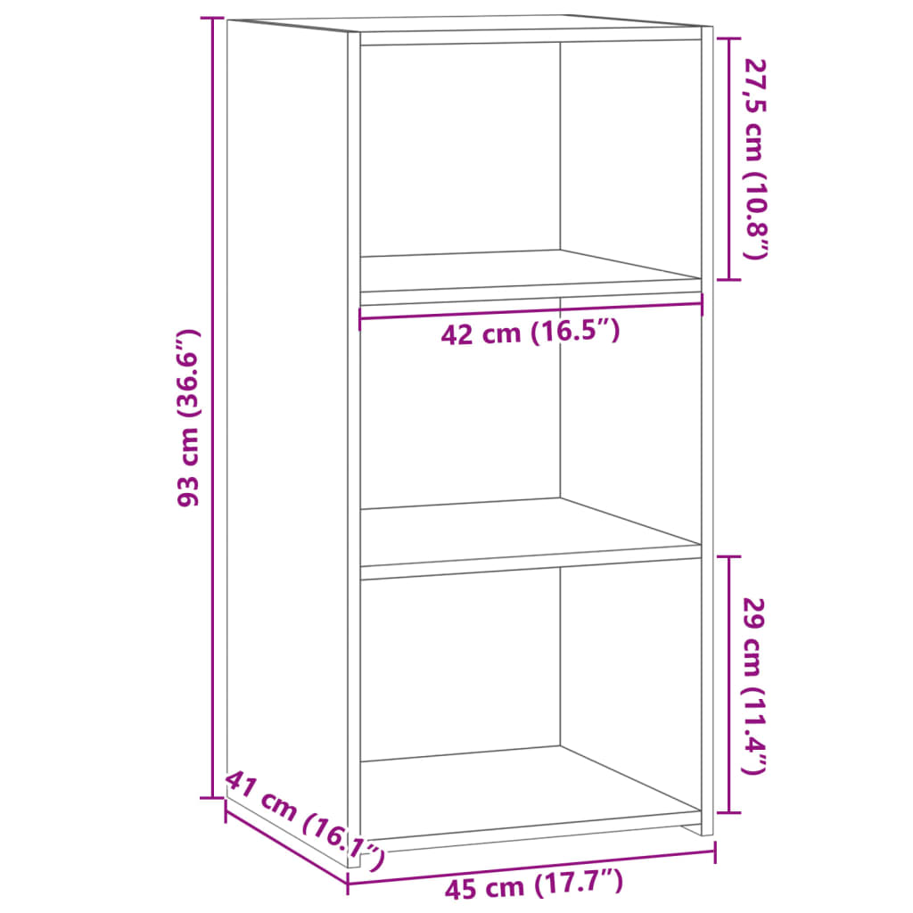 Buffet gris béton 45x41x93 cm bois d'ingénierie